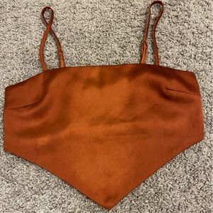 Forever 21 Burnt Orange Satin Top